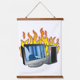Computer Brand Hout Topped Wandtapijt Hangend Wandkleed