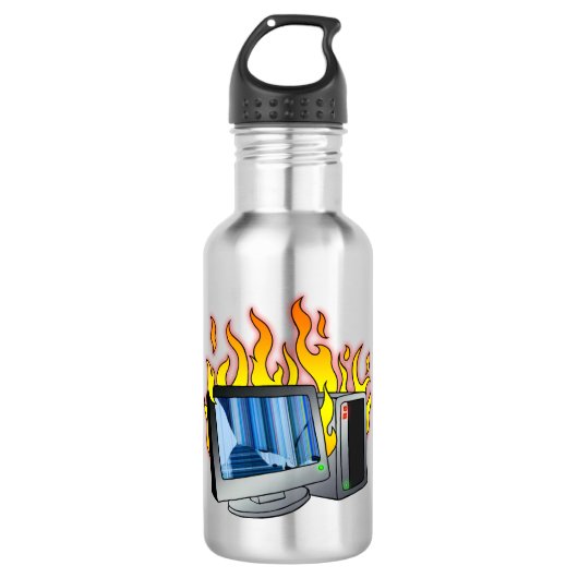 Computer brand waterfles (Voorkant)