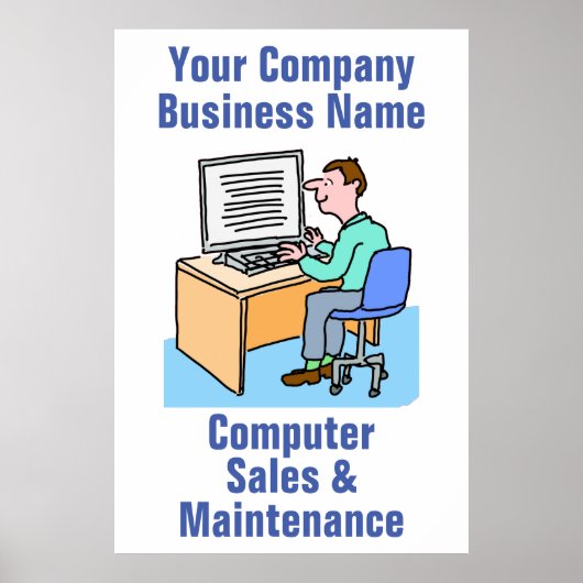 Computer Business Wall Mounted Poster (Voorkant)