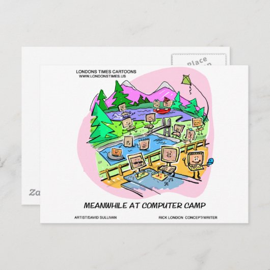 Computer Camp Funny T - shirts Mokken Gifts, enz. Briefkaart (Voorkant / Achterkant)