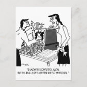 Computer Cartoon 1870 Briefkaart (Voorkant)