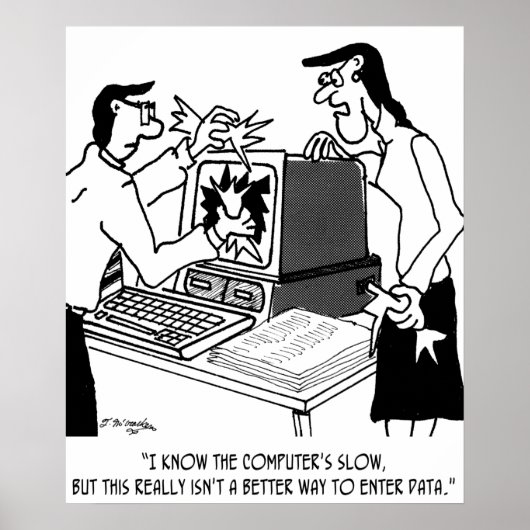 Computer Cartoon 1870 Poster (Voorkant)