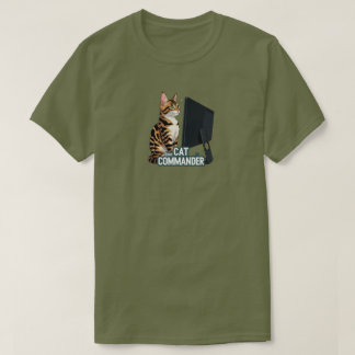 Computer Cat Commander Linux Bengaals T-shirt