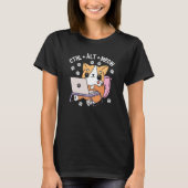 Computer Cat Programmer Hacker Kitten T-shirt (Voorkant)