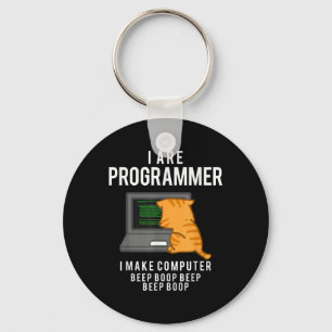 Computer Cat Programmeur Funny Coder Meme Sleutelhanger