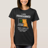 Computer Cat Programmeur Funny Coder Meme T-shirt (Voorkant)