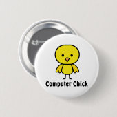 Computer Chick Ronde Button 5,7 Cm (Voorkant /achterkant)