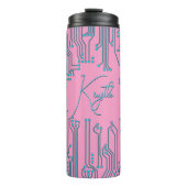 Computer Chip Nerd Black roze blauwe tekstnaam Thermosbeker (Voorkant)