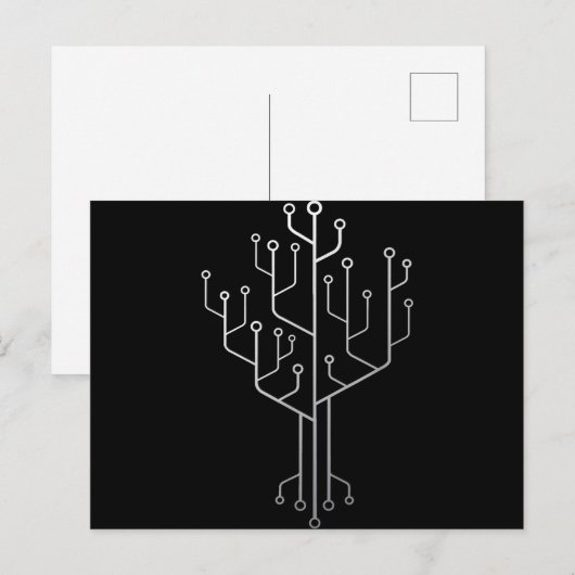 Computer Chip Tree Programmer Coder Engineer Tech Briefkaart (Voorkant / Achterkant)