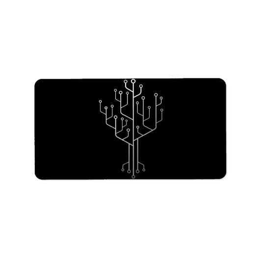 Computer Chip Tree Programmer Coder Engineer Tech Etiket (Voorkant)