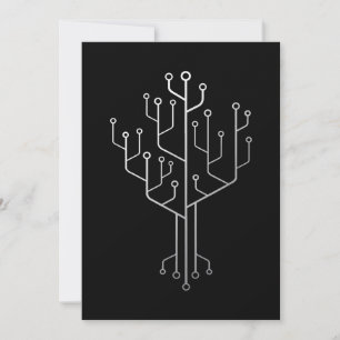 Computer Chip Tree Programmer Coder Engineer Tech Feestdagenkaart