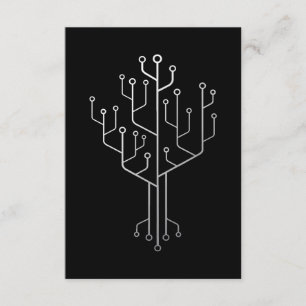 Computer Chip Tree Programmer Coder Engineer Tech Informatiekaartje