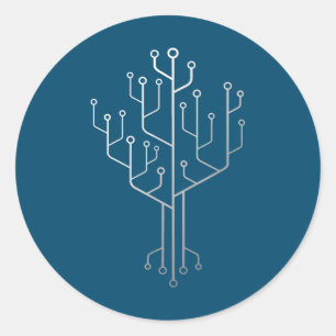 Computer Chip Tree Programmer Coder Engineer Tech Ronde Sticker