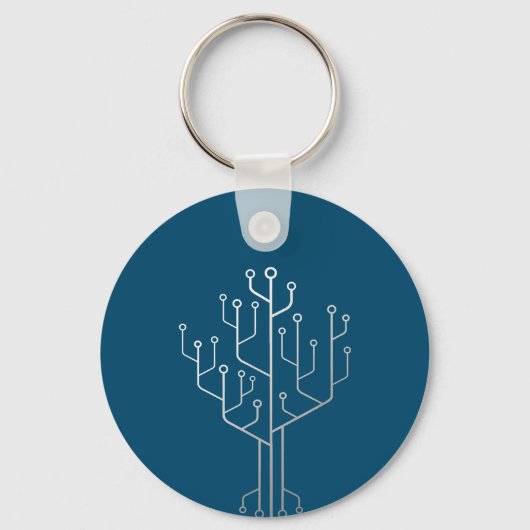 Computer Chip Tree Programmer Coder Engineer Tech Sleutelhanger (Voorkant)