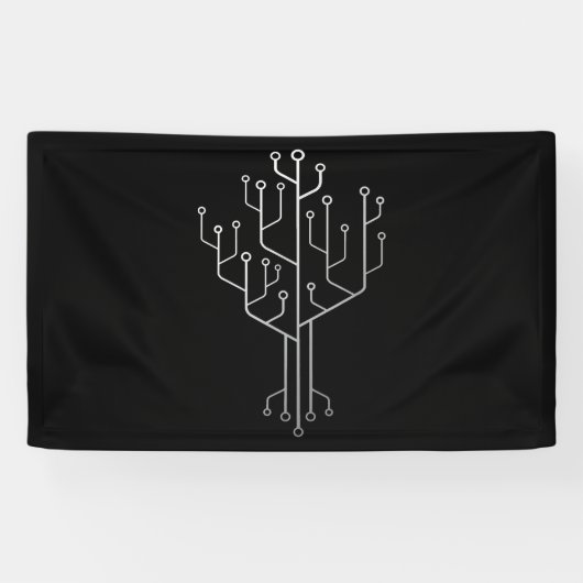 Computer Chip Tree Programmer Coder Engineer Tech Spandoek (Horizontaal)