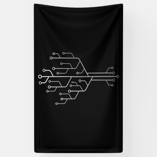 Computer Chip Tree Programmer Coder Engineer Tech Spandoek (Verticaal)
