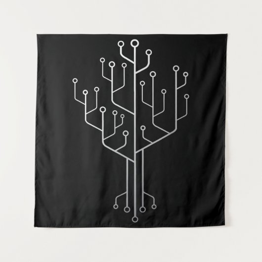 Computer Chip Tree Programmer Coder Engineer Tech Wandkleed (Voorkant)