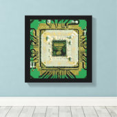 Computer Chip Wall Art Canvas Afdruk (Insitu (Houten vloer))