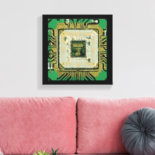 Computer Chip Wall Art Canvas Afdruk (Insitu (Woonkamer))