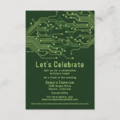 Computer Circuit Board Bar Mitzvah Receptie Informatiekaartje (Voorkant)