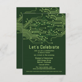 Computer Circuit Board Bar Mitzvah Receptie Informatiekaartje