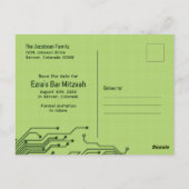 Computer Circuit Board Bar Mitzvah Sla de datum op Briefkaart (Achterkant)
