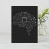 Computer Circuit Board Brain Electrice Engineer Kaart (Staand voorkant)