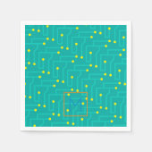 Computer Circuit Board INITIAAL Modern Kleurrijk Servet (Voorkant)