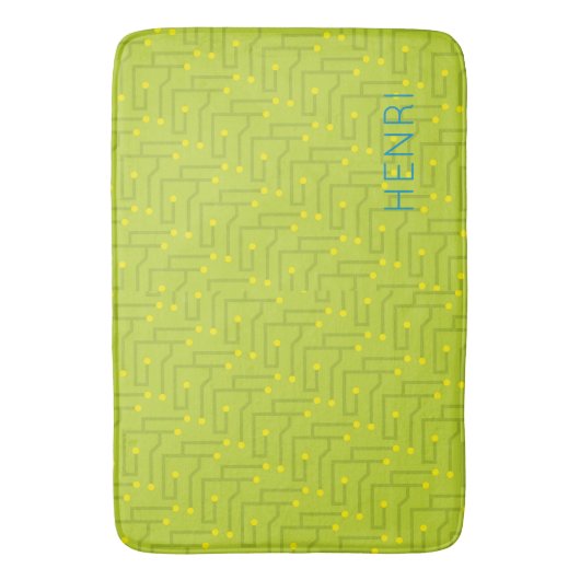 Computer Circuit Board Kinder NAAM Modern Kleurrij Badmat (Voorkant Verticaal)