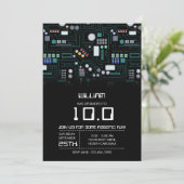 Computer Circuit Board Kinder Robotic verjaardagsf Kaart (Staand voorkant)