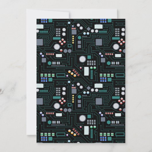 Computer Circuit Board Kinder Robotic verjaardagsf Kaart (Achterkant)