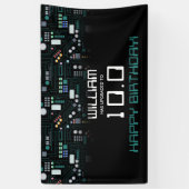 Computer Circuit Board Kinder Robotic verjaardagsf Spandoek (Verticaal)