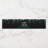 Computer Circuit Board Kinder Robotic verjaardagsf Waterfles Etiket (Enkel label)