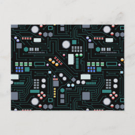 Computer Circuit Board Pattern  Feestdagenkaart