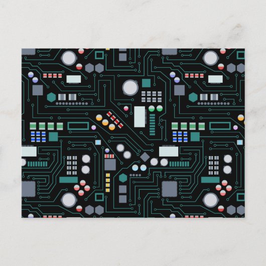 Computer Circuit Board Pattern Feestdagenkaart (Voorkant)
