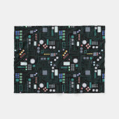 Computer Circuit Board Pattern Fleece Deken (Voorkant (Horizontaal))
