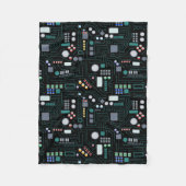 Computer Circuit Board Pattern Fleece Deken (Voorkant)