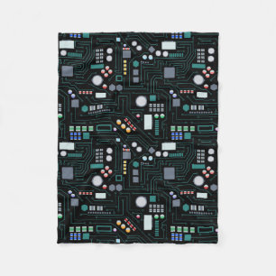 Computer Circuit Board Pattern Fleece Deken