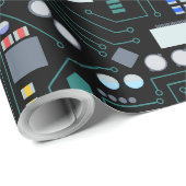 Computer Circuit Board Pattern Kantoor Decor Cadeaupapier (Rol Hoek)