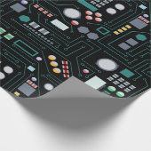 Computer Circuit Board Pattern Kantoor Decor Cadeaupapier (Hoek)