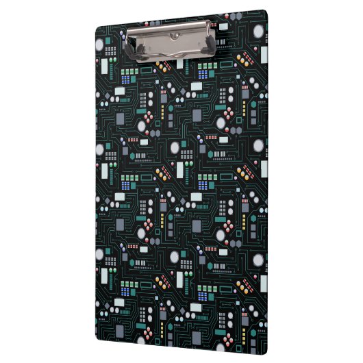 Computer Circuit Board Pattern Kantoor Decor Klembord (Links)