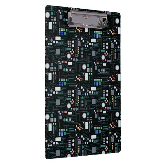 Computer Circuit Board Pattern Kantoor Decor Klembord (Rechts)