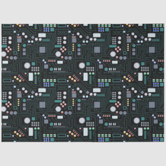 Computer Circuit Board Pattern Kantoor Decor Tissuepapier (Voorkant)