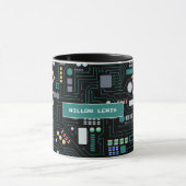 Computer Circuit Board Pattern Mok (Midden)