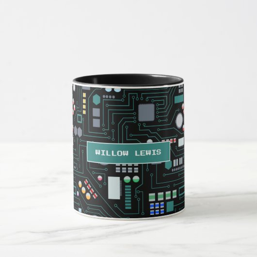 Computer Circuit Board Pattern Mok (Midden)