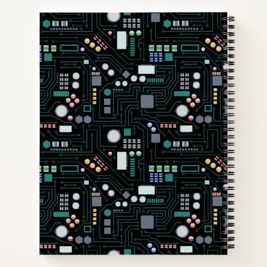 Computer Circuit Board Pattern Notitieboek (Achterkant)