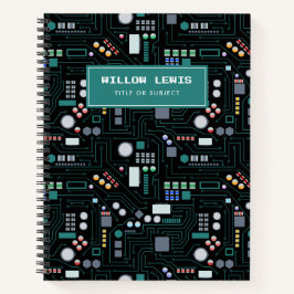 Computer Circuit Board Pattern Notitieboek