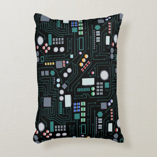 Computer Circuit Board Pattern Office Decor Accent Kussen (Voorkant(Verticaal))