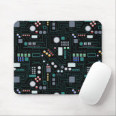 Computer Circuit Board Pattern Office Decor Muismat (Met muis)