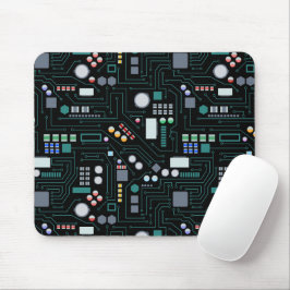 Computer Circuit Board Pattern Office Decor Muismat